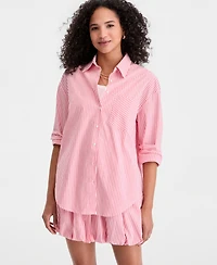 On 34th Women's Jenna Stripe Button-Front Shirt, Macy's Exclusive