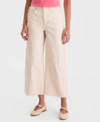 On 34th Women's High-Rise Cropped Faux-Pearl-Trim Jeans, Macy's Exclusive