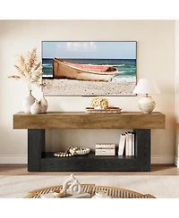 Tribesigns Tv Stand for Tvs Up to 70 Inches, 63 Inches Media TV Console, Entertainment Center with U-Shaped Pedestal & Open Storage Shelf