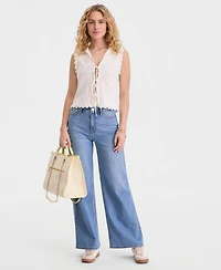 On 34th Women's Tie-Front Sleeveless Crochet Sweater, Macy's Exclusive