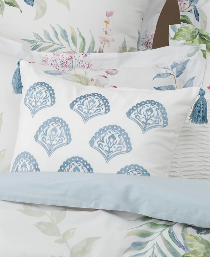 Levtex Home Cabana Stripe Embroidered Tassel Decorative Pillow, 14" x 18"