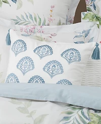 Levtex Home Cabana Stripe Embroidered Tassel Decorative Pillow, 14" x 18"