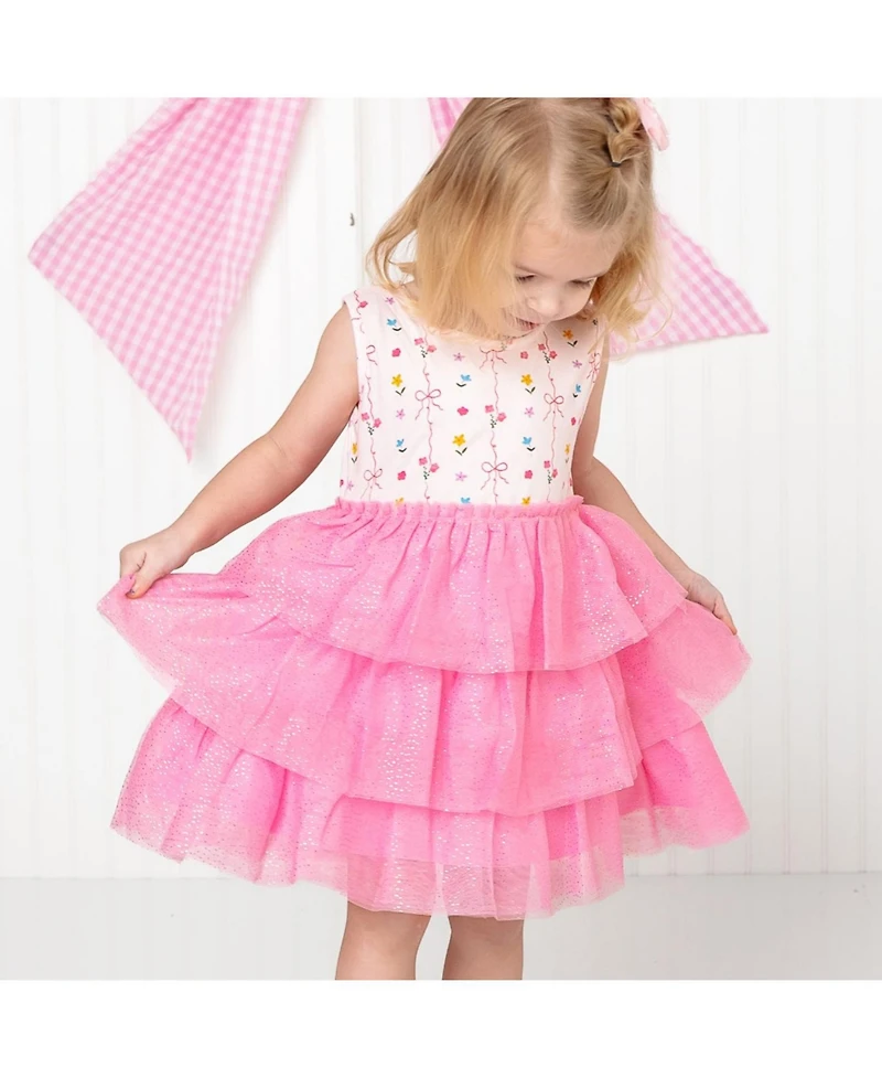 Sweet Wink Toddler Girls Peony Floral Tank Tutu Dress
