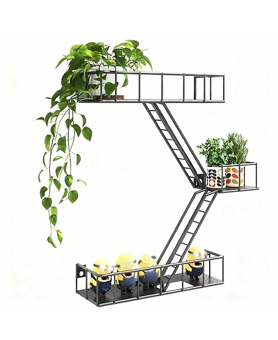 Yigii Metal Wall Shelves with Baskets for Home Decor