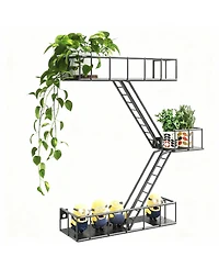 Yigii Metal Wall Shelves with Baskets for Home Decor