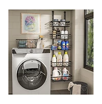 Homfan Over The Door Pantry Organizer, Metal Hanging Spice Rack for Pantry Door, Multi-Tier Over The Door Organizer 5 Layers