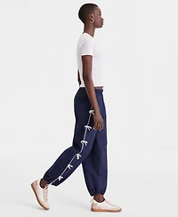 On 34th Women's High-Rise Bow-Trim Nylon Pull-On Pants, Macy's Exclusive