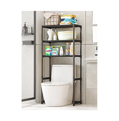 Homfan 3-Tier Over The Toilet Storage, Metal Over Toilet Bathroom Organizer Shelf, Freestanding Bathroom Shelves, Space Saver Bathrooms Shelves