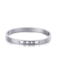 Adornia Tarnish Resistant Silver Sliding Stones Cuff Bracelet