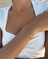 Adornia Silver Clover Station Bracelet