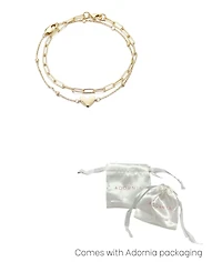 Adornia Gold Chain and Heart Bracelet Set