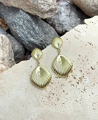 Adornia Gold Deco Inspired Drop Earrings