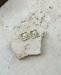 Adornia Gold Cz Pointed Prismatic Clover Stud Earrings