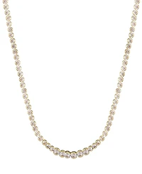 Adornia Gold Crystal Bezeled Tennis Necklace