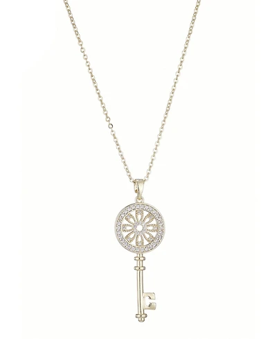 Adornia Gold Ornate Key Pendant Necklace