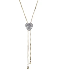 Adornia Gold Cz Heart Bolo Necklace
