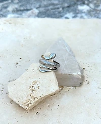 Adornia Tarnish Resistant Silver Curvy Snake Ring