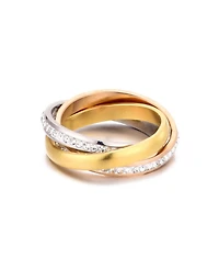 Adornia Tarnish Resistant Cz Two-Tone Rolling Eternity Band Ring