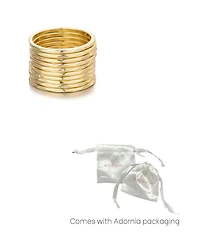 Adornia Gold 10- Ring Hammered Band Set