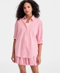 On 34th Womens Stripe Button Front Top Double Scoop Neck Layering Tank Top Stripe Bubble Hem Mini Skirt Macys Exclusive