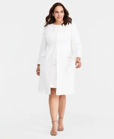 Kasper Plus Size Bonded Lace Sheath Dress Bonded Lace Jacket