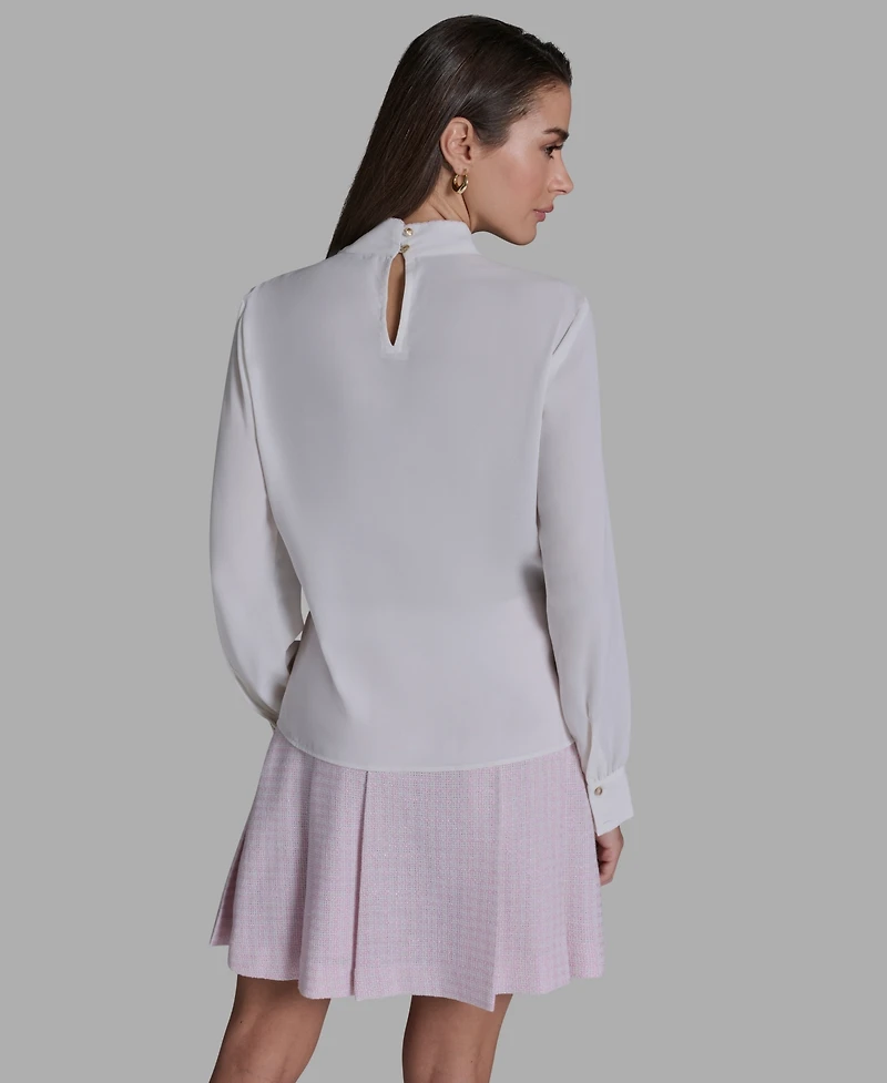 Bcbg Women's Long-Sleeve Tie-Neck Blouse