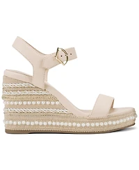 Karl Lagerfeld Paris Women's Calzona Round Toe Wedge Sandals