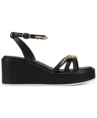 Karl Lagerfeld Paris Women's Clemons Ankle Strap Wedge Sandals