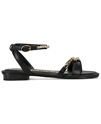 Karl Lagerfeld Paris Women's Christiano Ankle Strap Flat Sandals