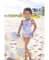 Florence Eiseman Toddler Girls Patchwork Floral Hip Ruffle Swimsuit