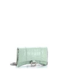 Pre-Owned Balenciaga Hourglass Chain Wallet Embossed Leather