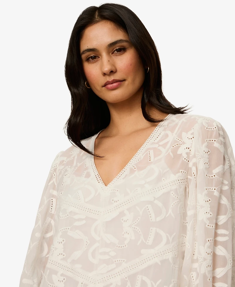 Sanctuary Women's Long-Sleeve Embroidered Blouse