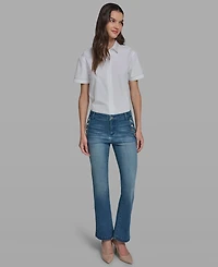 Karl Lagerfeld Paris Petite Mid Rise Denim Pants
