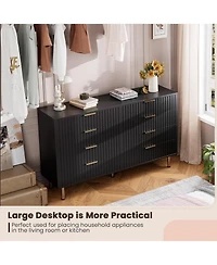 gaomon 8 Drawer Dresser for Bedroom, Fluted Dresser with Large Drawers and Sturdy Legs Support, Dressers & Chests of Drawers for Bedroom