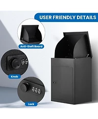 gaomon 43.3" Package Delivery Boxes for Outside,Large Anti Theft Package Delivery Box with Lock