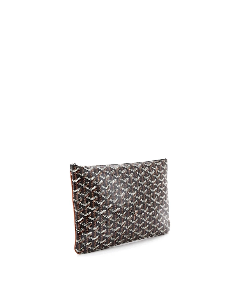 Pre-Owned Goyard Mm Senat Zip Pouch Coated Canvas