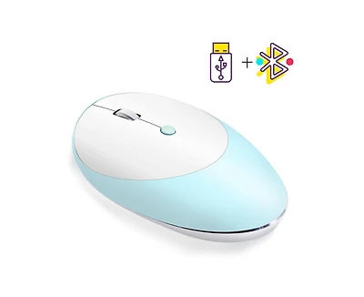 Risokeys Tri-Mode Silent Wireless Mouse: Bluetooth 5.0/3.0 + 2.4G, 3-Speed Dpi, for Office/Study, Slim & Easy-to-Use for Professionals/Students