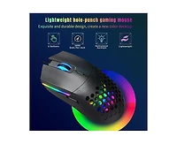Risokeys Wired Gaming Mouse, 6400DPI High-Accuracy Optical Sensor Rgb Mouse with 6 Buttons