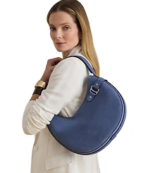 Lauren Ralph Lauren Suede Medium Tasha Shoulder Bag