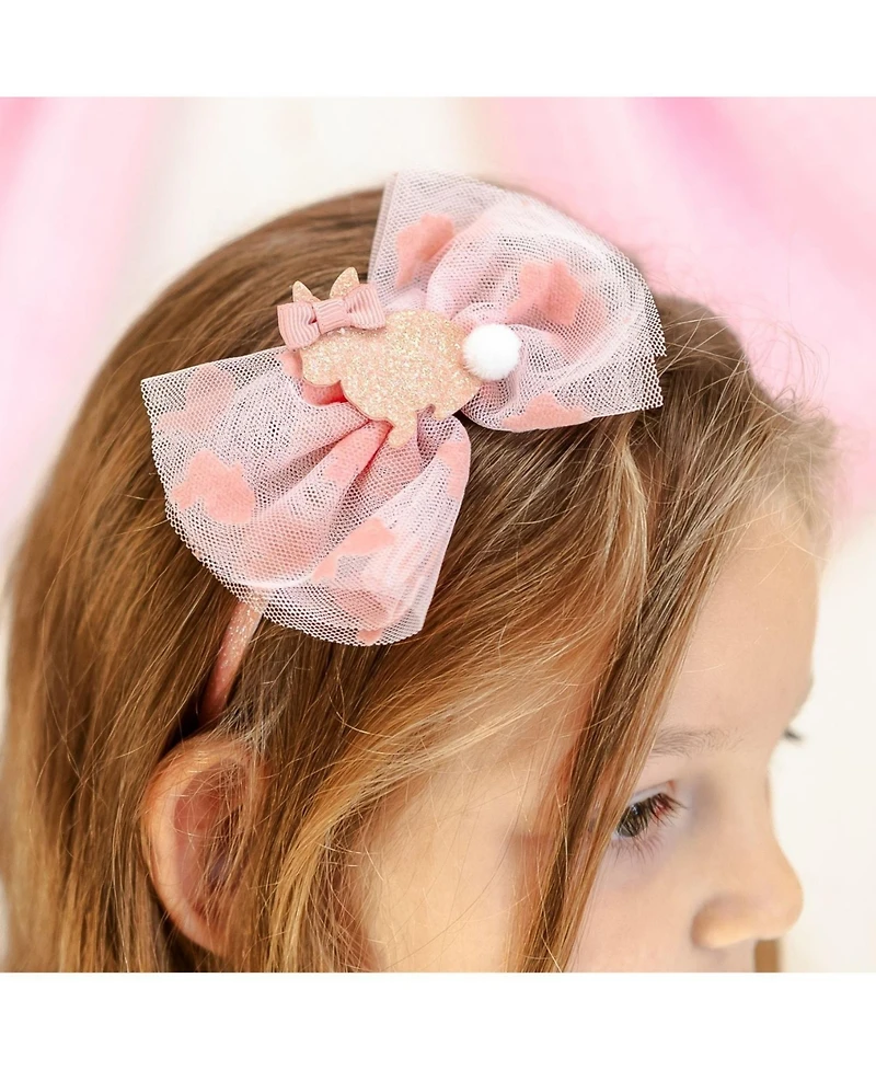 Sweet Wink Little and Big Girls Honey Bunny Easter Tulle Bow Headband