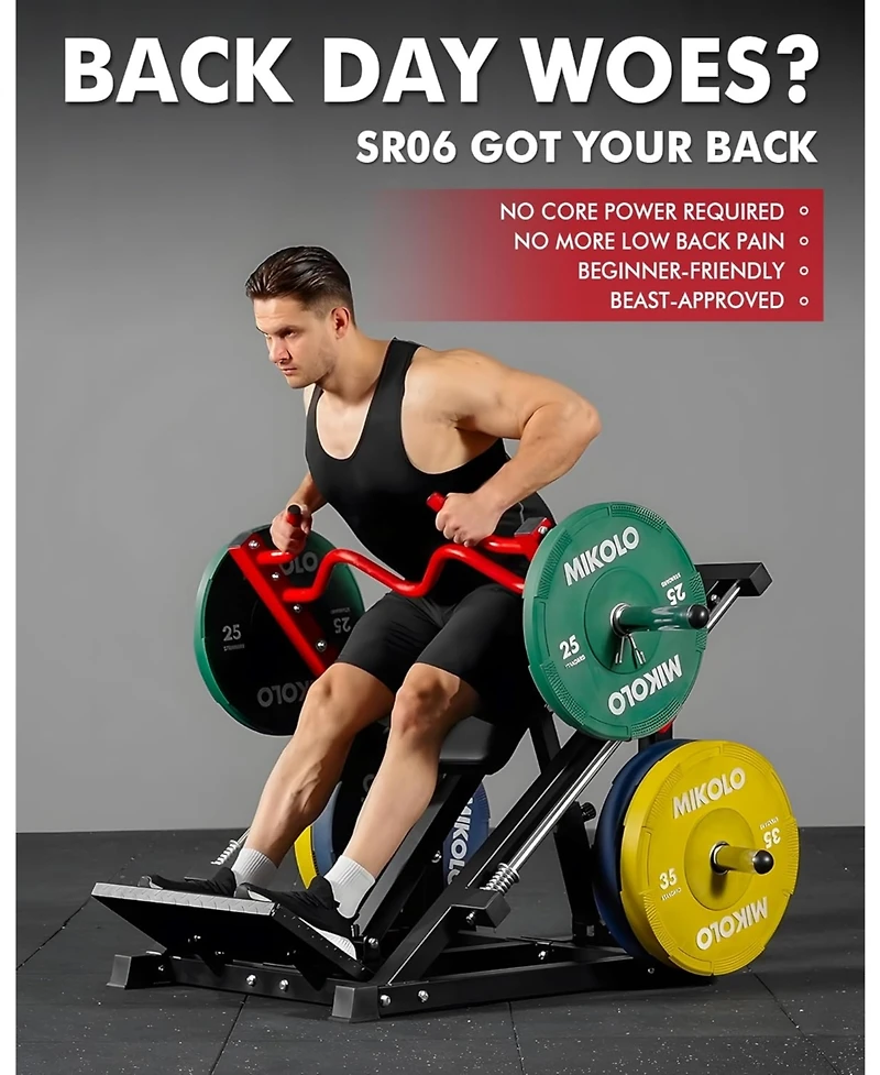 Mikolo Linear Row Machine, Plate-Loaded Back Workout Machine for Home Gym, Linear Bearing Row Machine for Lat & Upper Back Training