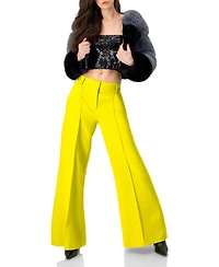 Ivonne Women's Wide-Leg Trousers with Side Pockets