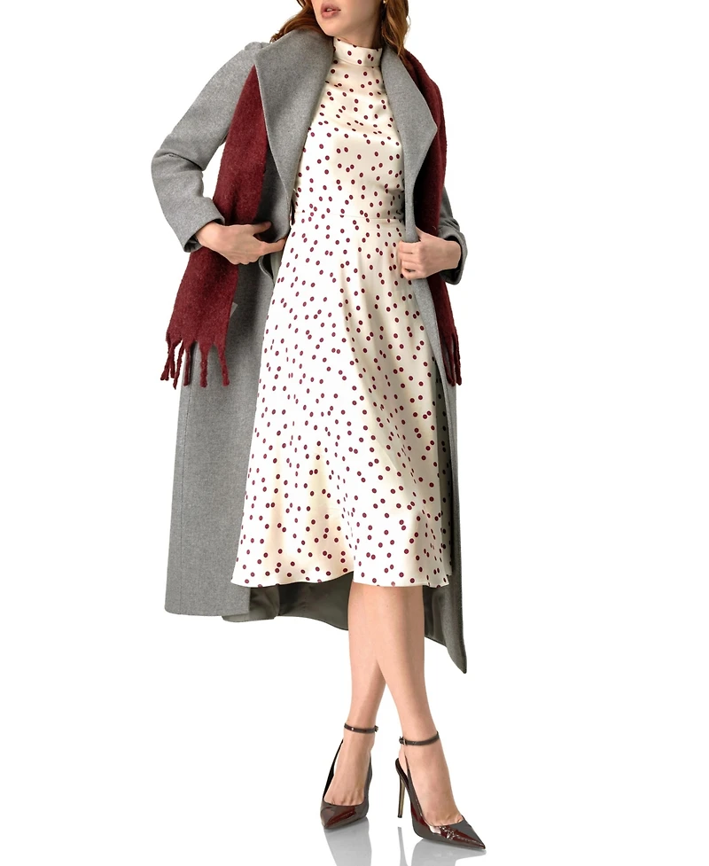 Ivonne Women's Polka Dot Midi Dress with Belt