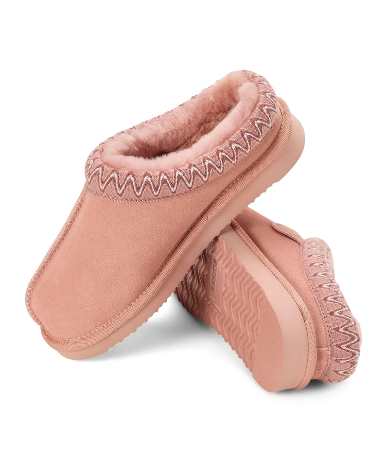 Dearfoams Fireside by Women's Greta Genuine Shearling Clog Slipper with Embroidery