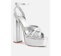 splendid crisscross straps high heel sandals