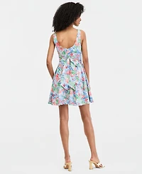 Invitee Juniors' Printed Sleeveless Fit & Flare Dress