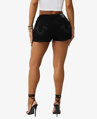 True Religion Women's Jennie Mid Rise Curvy Rolled Shorts