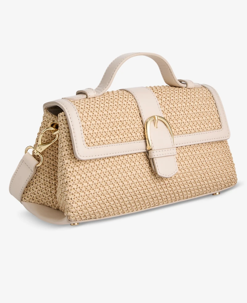 On 34th Kristt Straw Small Satchel Bag, Macy's Exclusive