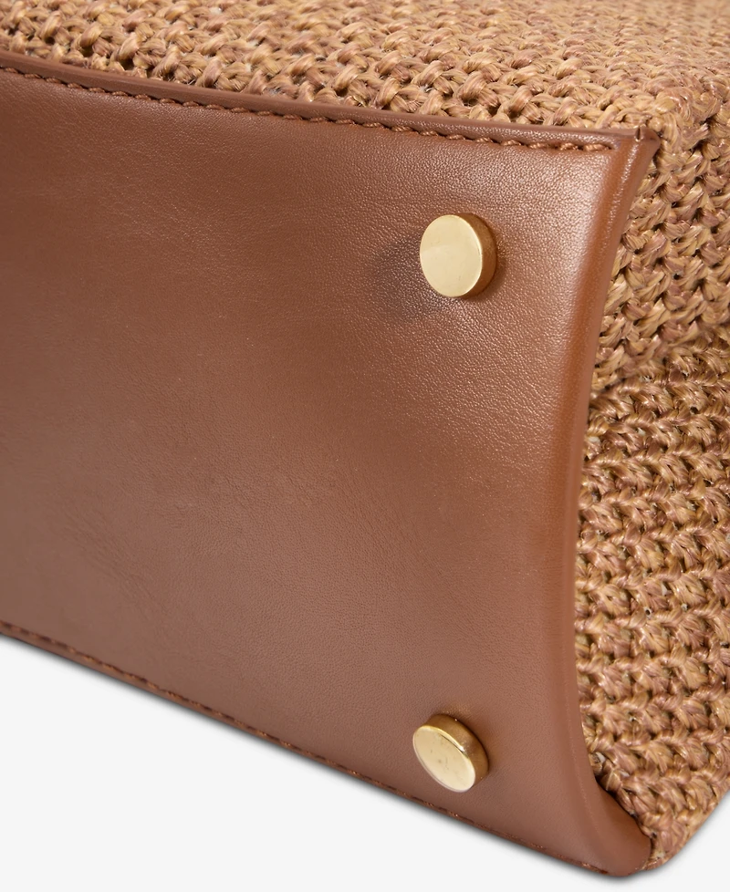 On 34th Kristt Straw Small Satchel Bag, Macy's Exclusive