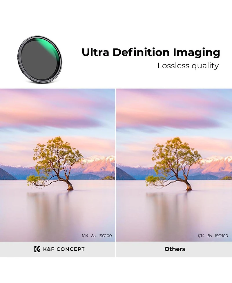 KandF Concept 67mm Nano-x ND2-32 1-5 Stop Magnetic Variable Neutral Density Lens Filter